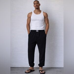 FRYE Bamboo Blend Jogger Pants – Black Ribbed Lounge XL